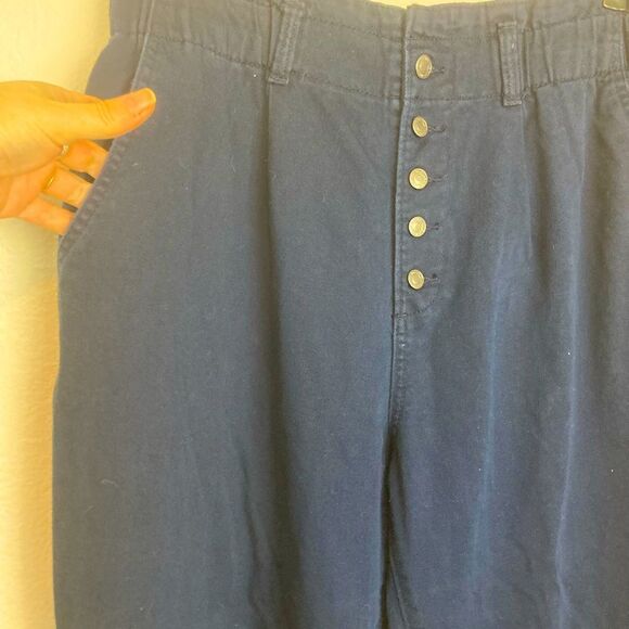 Time and Tru brushed twill trousers w/ elastic high waist Annie Hall vibes - Picture 3 of 8